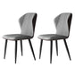 Contemporary Leather Wingback Side Chair Matte Finish Bedroom Dining Chair Silver Gray 2 Piece Set Clearhalo 'Dining Chairs' 'Dining Tables & Seating' 'dining_chair' 'furn' 'furn_dining_chair' 'Furniture' 'furniture_dining_chair' 'Kitchen & Dining Furniture' 4707933