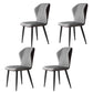 Contemporary Leather Wingback Side Chair Matte Finish Bedroom Dining Chair Silver Gray 4 Piece Set Clearhalo 'Dining Chairs' 'Dining Tables & Seating' 'dining_chair' 'furn' 'furn_dining_chair' 'Furniture' 'furniture_dining_chair' 'Kitchen & Dining Furniture' 4707934