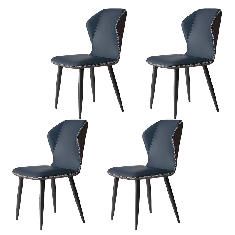 Contemporary Leather Wingback Side Chair Matte Finish Bedroom Dining Chair Light Blue 4 Piece Set Clearhalo 'Dining Chairs' 'Dining Tables & Seating' 'dining_chair' 'furn' 'furn_dining_chair' 'Furniture' 'furniture_dining_chair' 'Kitchen & Dining Furniture' 4707937