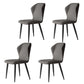 Contemporary Leather Wingback Side Chair Matte Finish Bedroom Dining Chair Smoke Gray 4 Piece Set Clearhalo 'Dining Chairs' 'Dining Tables & Seating' 'dining_chair' 'furn' 'furn_dining_chair' 'Furniture' 'furniture_dining_chair' 'Kitchen & Dining Furniture' 4707940
