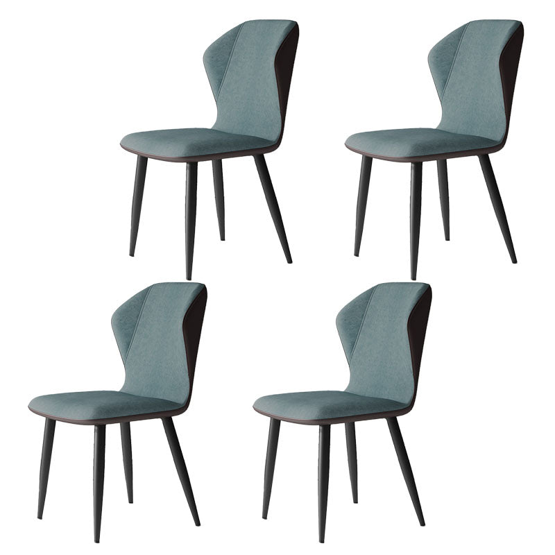 Contemporary Leather Wingback Side Chair Matte Finish Bedroom Dining Chair Blue 4 Piece Set Clearhalo 'Dining Chairs' 'Dining Tables & Seating' 'dining_chair' 'furn' 'furn_dining_chair' 'Furniture' 'furniture_dining_chair' 'Kitchen & Dining Furniture' 4707943