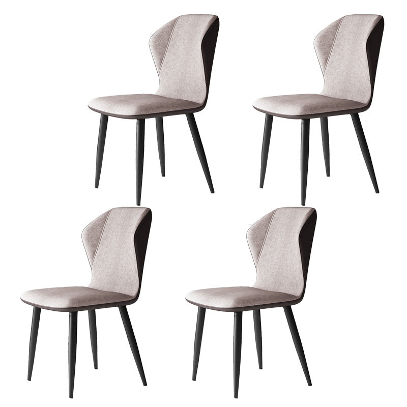 Contemporary Leather Wingback Side Chair Matte Finish Bedroom Dining Chair Beige 4 Piece Set Clearhalo 'Dining Chairs' 'Dining Tables & Seating' 'dining_chair' 'furn' 'furn_dining_chair' 'Furniture' 'furniture_dining_chair' 'Kitchen & Dining Furniture' 4707946