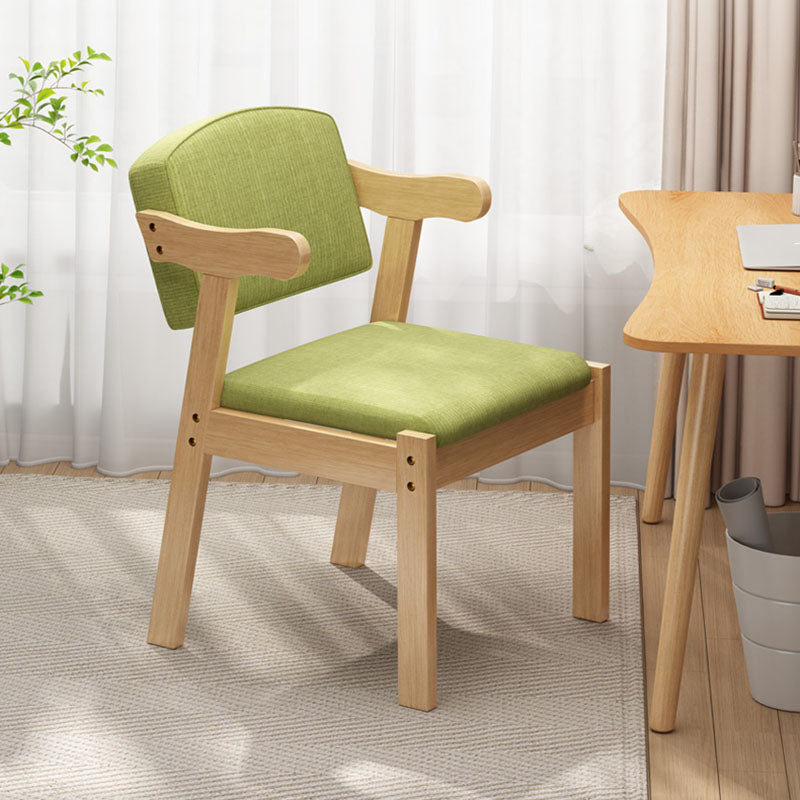 Contemporary Rubberwood Open Arm Chair Matte Finish Upholstered Dining Chair Clearhalo 'Dining Chairs' 'Dining Tables & Seating' 'dining_chair' 'furn' 'furn_dining_chair' 'Furniture' 'furniture_dining_chair' 'Kitchen & Dining Furniture' 4707953