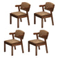 Contemporary Rubberwood Open Arm Chair Matte Finish Upholstered Dining Chair Coffee 4 Piece Set Walnut Clearhalo 'Dining Chairs' 'Dining Tables & Seating' 'dining_chair' 'furn' 'furn_dining_chair' 'Furniture' 'furniture_dining_chair' 'Kitchen & Dining Furniture' 4707958