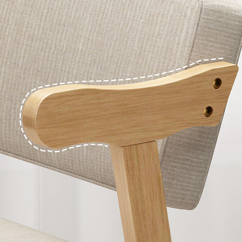 Contemporary Rubberwood Open Arm Chair Matte Finish Upholstered Dining Chair Clearhalo 'Dining Chairs' 'Dining Tables & Seating' 'dining_chair' 'furn' 'furn_dining_chair' 'Furniture' 'furniture_dining_chair' 'Kitchen & Dining Furniture' 4707961