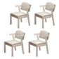 Contemporary Rubberwood Open Arm Chair Matte Finish Upholstered Dining Chair Light Gray 4 Piece Set White Clearhalo 'Dining Chairs' 'Dining Tables & Seating' 'dining_chair' 'furn' 'furn_dining_chair' 'Furniture' 'furniture_dining_chair' 'Kitchen & Dining Furniture' 4707966
