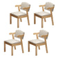 Contemporary Rubberwood Open Arm Chair Matte Finish Upholstered Dining Chair Light Gray 4 Piece Set Natural Wood Clearhalo 'Dining Chairs' 'Dining Tables & Seating' 'dining_chair' 'furn' 'furn_dining_chair' 'Furniture' 'furniture_dining_chair' 'Kitchen & Dining Furniture' 4707970