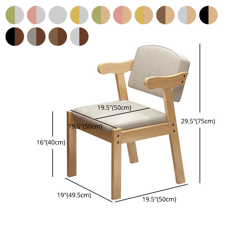 Contemporary Rubberwood Open Arm Chair Matte Finish Upholstered Dining Chair Clearhalo 'Dining Chairs' 'Dining Tables & Seating' 'dining_chair' 'furn' 'furn_dining_chair' 'Furniture' 'furniture_dining_chair' 'Kitchen & Dining Furniture' 4707973
