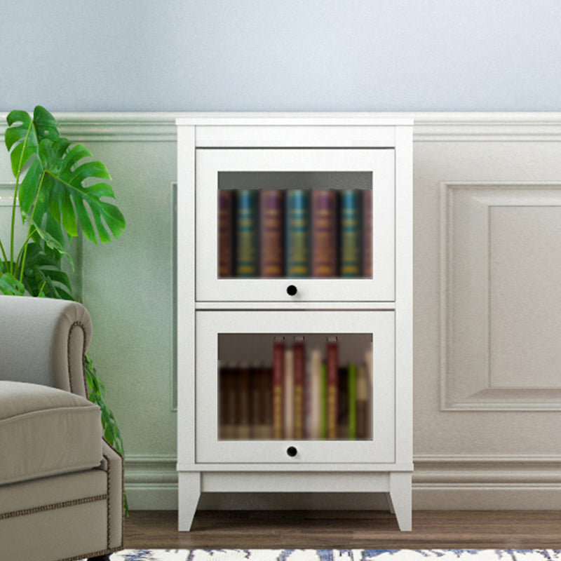 Manufactured Wood Standard Bookcase Vertical Bookcase with Glass Doors 23.6"L x 13.9"W x 37.4"H White Clearhalo 'Bookcases' 'furn' 'furn_bookcases' 'Furniture' 'furniture_bookcases' 'kitchen' 'kitchen_bookcases' 'Living Room Furniture' 'Office Furniture' 4707975