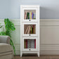 Manufactured Wood Standard Bookcase Vertical Bookcase with Glass Doors 23.6"L x 13.9"W x 52.1"H White Clearhalo 'Bookcases' 'furn' 'furn_bookcases' 'Furniture' 'furniture_bookcases' 'kitchen' 'kitchen_bookcases' 'Living Room Furniture' 'Office Furniture' 4707978