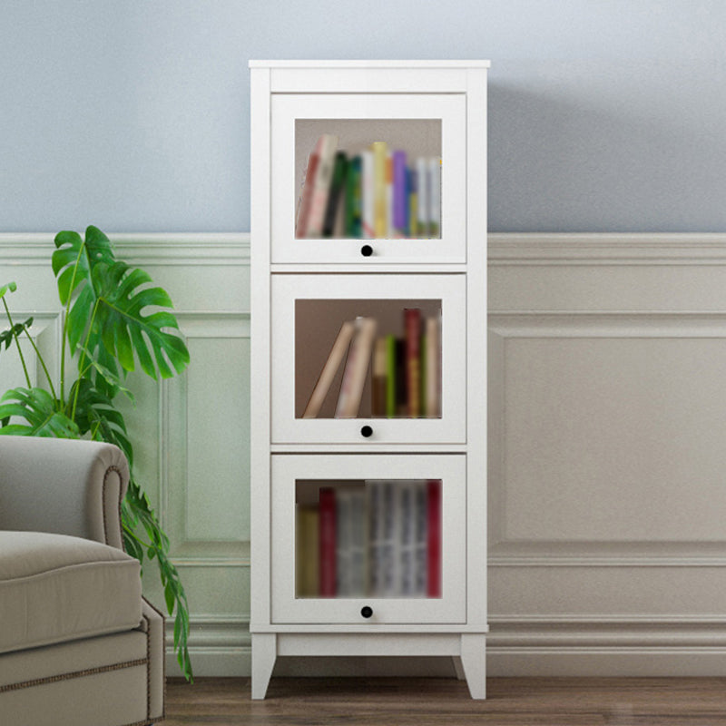 Manufactured Wood Standard Bookcase Vertical Bookcase with Glass Doors 23.6"L x 13.9"W x 52.1"H White Clearhalo 'Bookcases' 'furn' 'furn_bookcases' 'Furniture' 'furniture_bookcases' 'kitchen' 'kitchen_bookcases' 'Living Room Furniture' 'Office Furniture' 4707978
