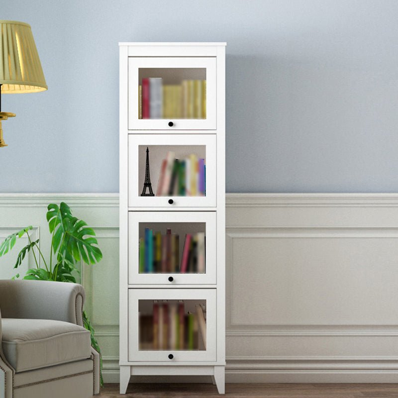 Manufactured Wood Standard Bookcase Vertical Bookcase with Glass Doors 23.6"L x 13.9"W x 66.8"H White Clearhalo 'Bookcases' 'furn' 'furn_bookcases' 'Furniture' 'furniture_bookcases' 'kitchen' 'kitchen_bookcases' 'Living Room Furniture' 'Office Furniture' 4707982