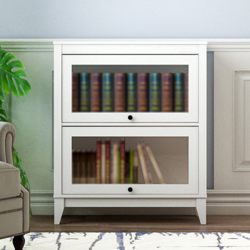Manufactured Wood Standard Bookcase Vertical Bookcase with Glass Doors 31.5"L x 13.9"W x 37.4"H White Clearhalo 'Bookcases' 'furn' 'furn_bookcases' 'Furniture' 'furniture_bookcases' 'kitchen' 'kitchen_bookcases' 'Living Room Furniture' 'Office Furniture' 4707986