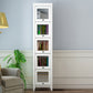 Manufactured Wood Standard Bookcase Vertical Bookcase with Glass Doors 23.6"L x 13.9"W x 81.5"H White Clearhalo 'Bookcases' 'furn' 'furn_bookcases' 'Furniture' 'furniture_bookcases' 'kitchen' 'kitchen_bookcases' 'Living Room Furniture' 'Office Furniture' 4707991