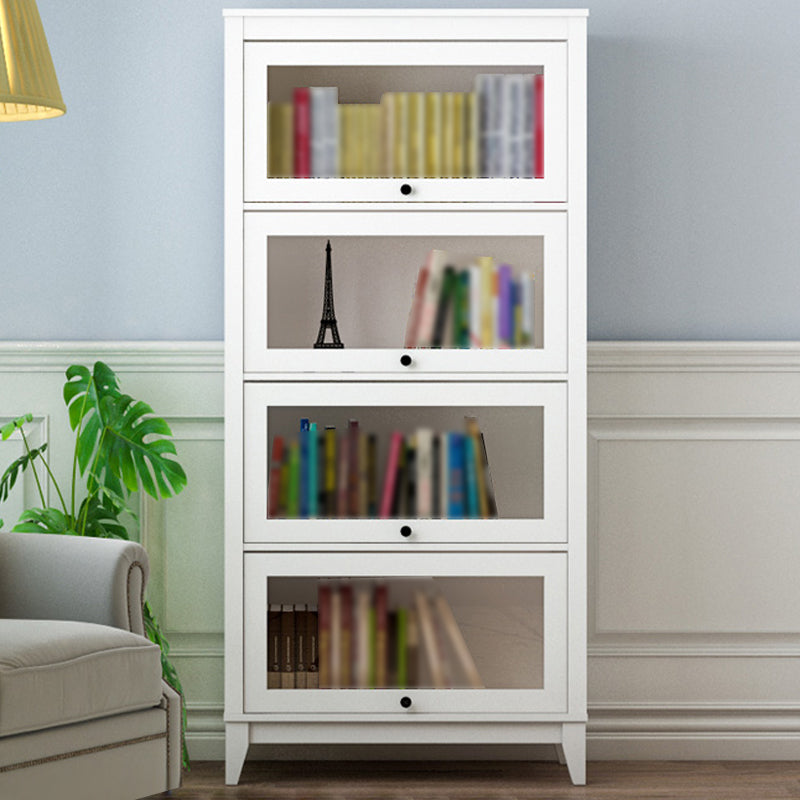 Manufactured Wood Standard Bookcase Vertical Bookcase with Glass Doors 31.5"L x 13.9"W x 66.8"H White Clearhalo 'Bookcases' 'furn' 'furn_bookcases' 'Furniture' 'furniture_bookcases' 'kitchen' 'kitchen_bookcases' 'Living Room Furniture' 'Office Furniture' 4707997