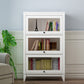 Manufactured Wood Standard Bookcase Vertical Bookcase with Glass Doors 31.5"L x 13.9"W x 52.1"H White Clearhalo 'Bookcases' 'furn' 'furn_bookcases' 'Furniture' 'furniture_bookcases' 'kitchen' 'kitchen_bookcases' 'Living Room Furniture' 'Office Furniture' 4707999