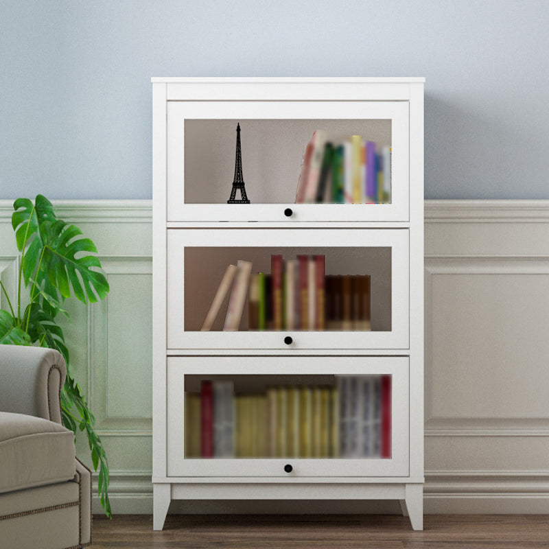 Manufactured Wood Standard Bookcase Vertical Bookcase with Glass Doors 31.5"L x 13.9"W x 52.1"H White Clearhalo 'Bookcases' 'furn' 'furn_bookcases' 'Furniture' 'furniture_bookcases' 'kitchen' 'kitchen_bookcases' 'Living Room Furniture' 'Office Furniture' 4707999