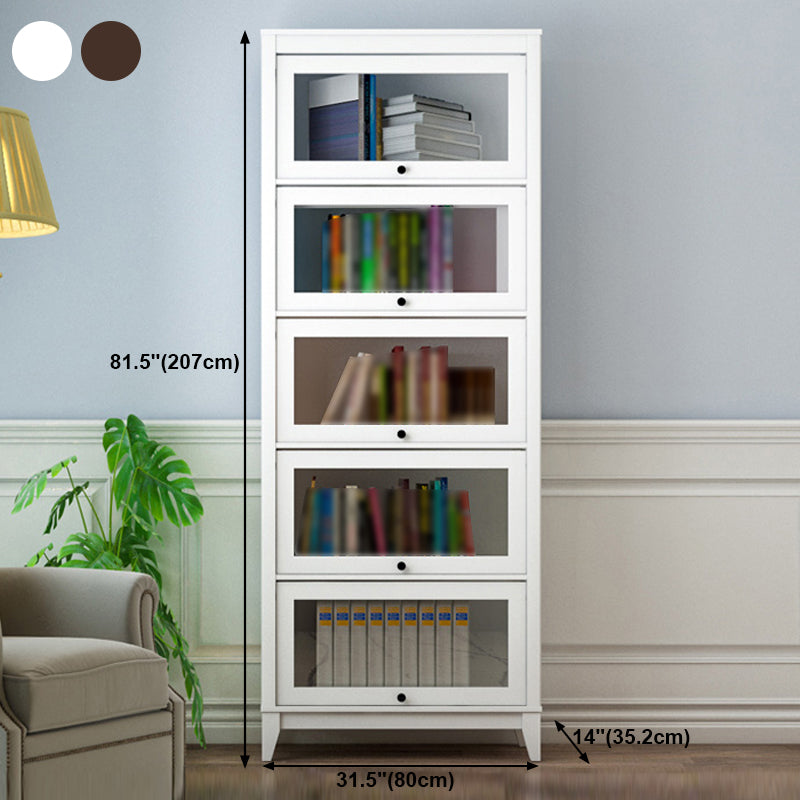 Manufactured Wood Standard Bookcase Vertical Bookcase with Glass Doors Clearhalo 'Bookcases' 'furn' 'furn_bookcases' 'Furniture' 'furniture_bookcases' 'kitchen' 'kitchen_bookcases' 'Living Room Furniture' 'Office Furniture' 4708012