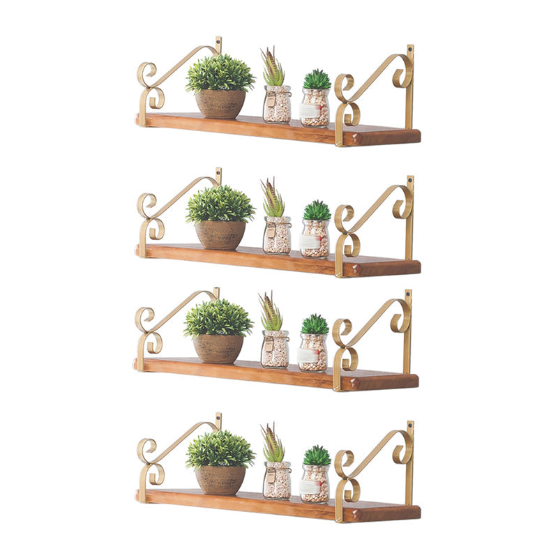 Modern Style Wooden Bookshelf Wall Mounted Shelf Bookcase for Home Gold 4 Piece Set Clearhalo 'Bookcases' 'furn' 'furn_bookcases' 'Furniture' 'furniture_bookcases' 'kitchen' 'kitchen_bookcases' 'Living Room Furniture' 'Office Furniture' 4708015