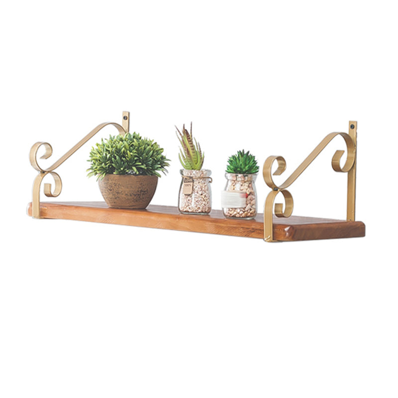 Modern Style Wooden Bookshelf Wall Mounted Shelf Bookcase for Home Gold 1 Piece Clearhalo 'Bookcases' 'furn' 'furn_bookcases' 'Furniture' 'furniture_bookcases' 'kitchen' 'kitchen_bookcases' 'Living Room Furniture' 'Office Furniture' 4708024