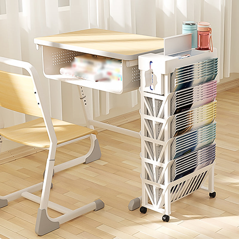 5-Shelf Plastic Ladder Bookcase Contemporary Closed Back Book Shelf Clearhalo 'Bookcases' 'furn' 'furn_bookcases' 'Furniture' 'furniture_bookcases' 'kitchen' 'kitchen_bookcases' 'Living Room Furniture' 'Office Furniture' 4708035