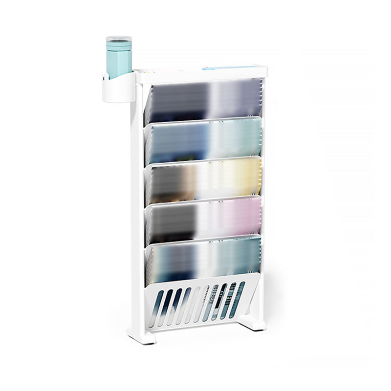 5-Shelf Plastic Ladder Bookcase Contemporary Closed Back Book Shelf Clearhalo 'Bookcases' 'furn' 'furn_bookcases' 'Furniture' 'furniture_bookcases' 'kitchen' 'kitchen_bookcases' 'Living Room Furniture' 'Office Furniture' 4708041