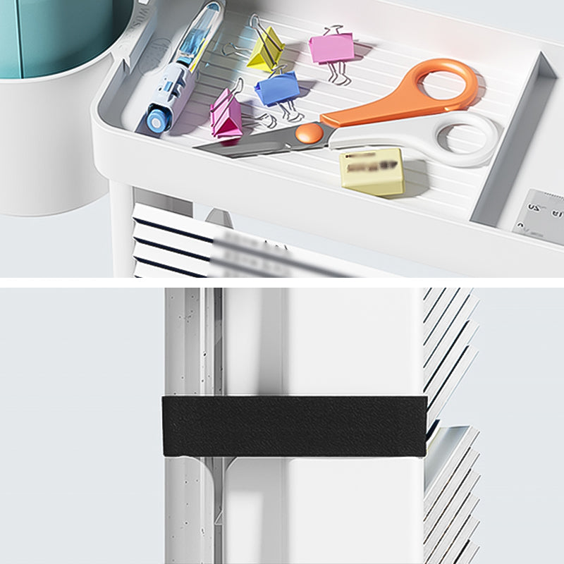 5-Shelf Plastic Ladder Bookcase Contemporary Closed Back Book Shelf Clearhalo 'Bookcases' 'furn' 'furn_bookcases' 'Furniture' 'furniture_bookcases' 'kitchen' 'kitchen_bookcases' 'Living Room Furniture' 'Office Furniture' 4708043