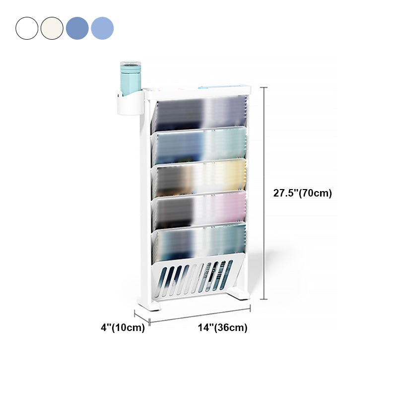 5-Shelf Plastic Ladder Bookcase Contemporary Closed Back Book Shelf Clearhalo 'Bookcases' 'furn' 'furn_bookcases' 'Furniture' 'furniture_bookcases' 'kitchen' 'kitchen_bookcases' 'Living Room Furniture' 'Office Furniture' 4708052