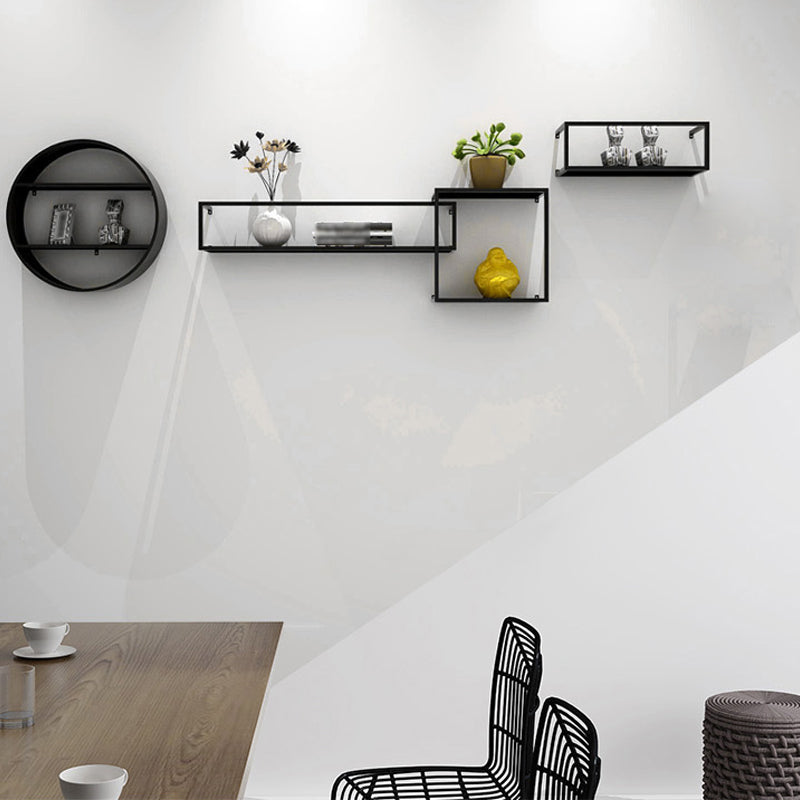 Black Industrial Wall Mounted Bookshelf Iron Bookshelf for Living Room Clearhalo 'Bookcases' 'furn' 'furn_bookcases' 'Furniture' 'furniture_bookcases' 'kitchen' 'kitchen_bookcases' 'Living Room Furniture' 'Office Furniture' 4708055