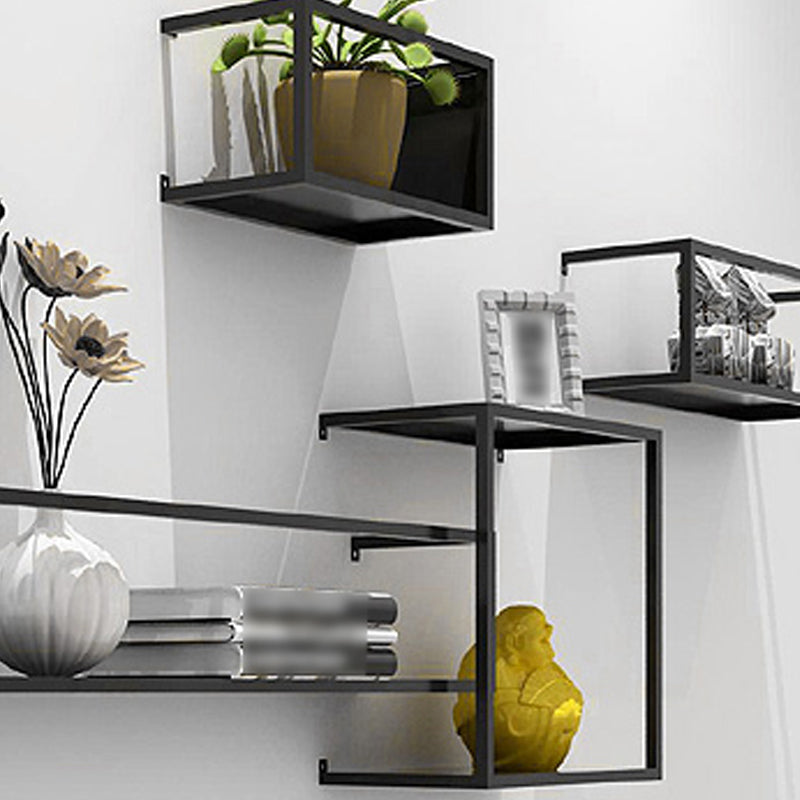 Black Industrial Wall Mounted Bookshelf Iron Bookshelf for Living Room Clearhalo 'Bookcases' 'furn' 'furn_bookcases' 'Furniture' 'furniture_bookcases' 'kitchen' 'kitchen_bookcases' 'Living Room Furniture' 'Office Furniture' 4708057