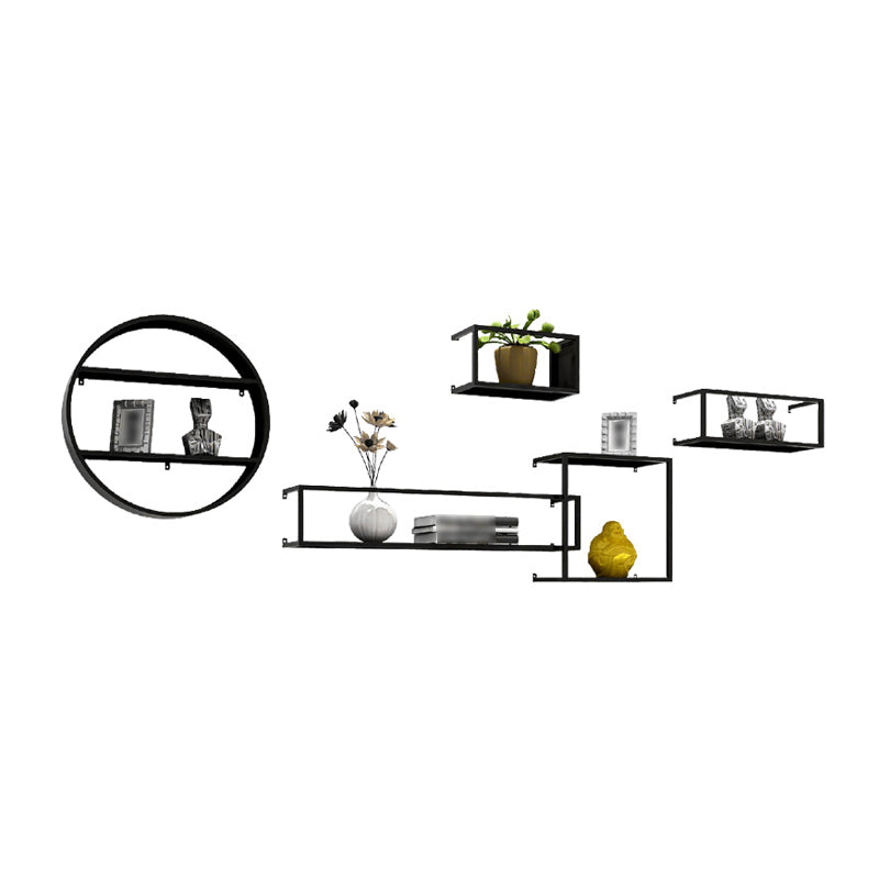 Black Industrial Wall Mounted Bookshelf Iron Bookshelf for Living Room Clearhalo 'Bookcases' 'furn' 'furn_bookcases' 'Furniture' 'furniture_bookcases' 'kitchen' 'kitchen_bookcases' 'Living Room Furniture' 'Office Furniture' 4708058