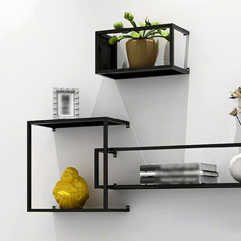 Black Industrial Wall Mounted Bookshelf Iron Bookshelf for Living Room Clearhalo 'Bookcases' 'furn' 'furn_bookcases' 'Furniture' 'furniture_bookcases' 'kitchen' 'kitchen_bookcases' 'Living Room Furniture' 'Office Furniture' 4708059