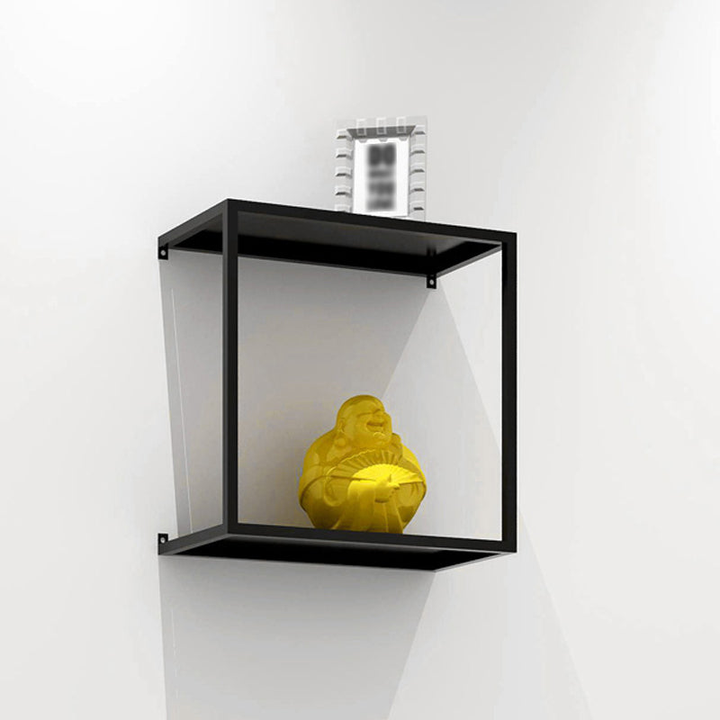 Black Industrial Wall Mounted Bookshelf Iron Bookshelf for Living Room 13.8"L x 7.1"W x 13.8"H 1 Piece Clearhalo 'Bookcases' 'furn' 'furn_bookcases' 'Furniture' 'furniture_bookcases' 'kitchen' 'kitchen_bookcases' 'Living Room Furniture' 'Office Furniture' 4708066