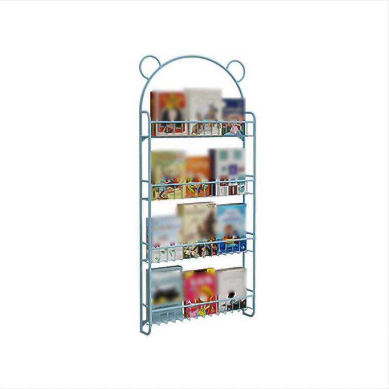 Modern Metal Floating Bookcase Wall Mounted Bookshelf for Home 26.4"L x 4.7"W x 60.2"H Blue Clearhalo 'Bookcases' 'furn' 'furn_bookcases' 'Furniture' 'furniture_bookcases' 'kitchen' 'kitchen_bookcases' 'Living Room Furniture' 'Office Furniture' 4708076