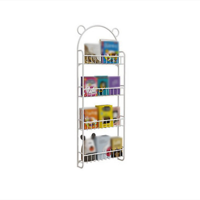 Modern Metal Floating Bookcase Wall Mounted Bookshelf for Home 20.5"L x 4.7"W x 56.3"H White Clearhalo 'Bookcases' 'furn' 'furn_bookcases' 'Furniture' 'furniture_bookcases' 'kitchen' 'kitchen_bookcases' 'Living Room Furniture' 'Office Furniture' 4708084