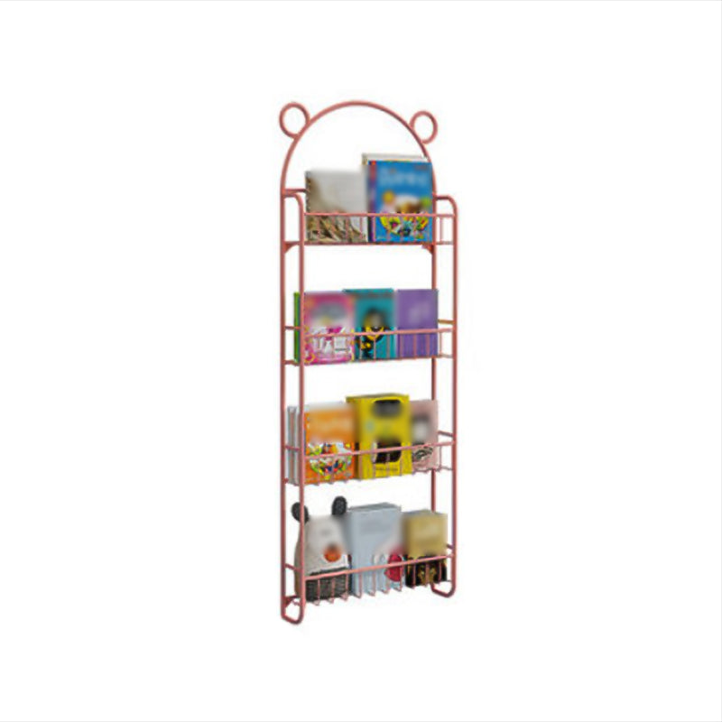 Modern Metal Floating Bookcase Wall Mounted Bookshelf for Home 20.5"L x 4.7"W x 56.3"H Pink Clearhalo 'Bookcases' 'furn' 'furn_bookcases' 'Furniture' 'furniture_bookcases' 'kitchen' 'kitchen_bookcases' 'Living Room Furniture' 'Office Furniture' 4708088