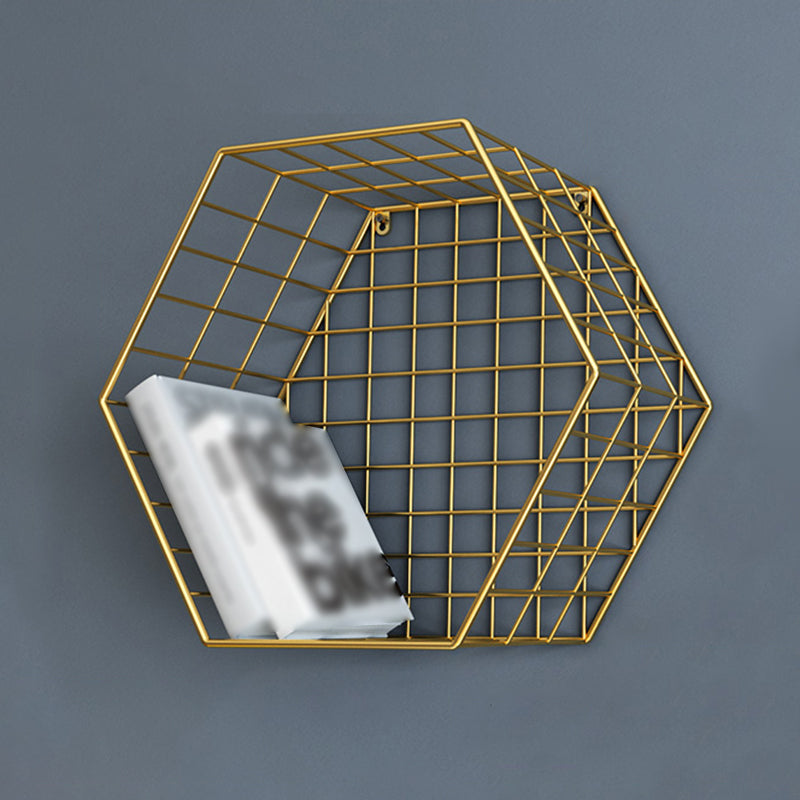 Modern Floating Bookcase Metal Closed Back Wall Mounted Bookshelf Gold Clearhalo 'Bookcases' 'furn' 'furn_bookcases' 'Furniture' 'furniture_bookcases' 'kitchen' 'kitchen_bookcases' 'Living Room Furniture' 'Office Furniture' 4708097