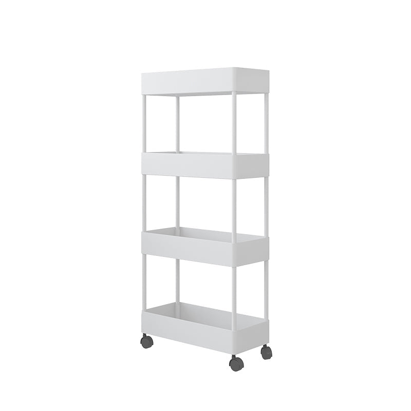 Modern Style Bookshelf Open Shelf Bookcase with Caster Wheels White Clearhalo 'Bookcases' 'furn' 'furn_bookcases' 'Furniture' 'furniture_bookcases' 'kitchen' 'kitchen_bookcases' 'Living Room Furniture' 'Office Furniture' 4708112