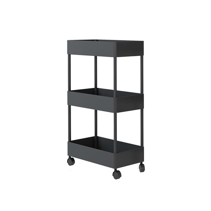 Modern Style Bookshelf Open Shelf Bookcase with Caster Wheels Black Clearhalo 'Bookcases' 'furn' 'furn_bookcases' 'Furniture' 'furniture_bookcases' 'kitchen' 'kitchen_bookcases' 'Living Room Furniture' 'Office Furniture' 4708116