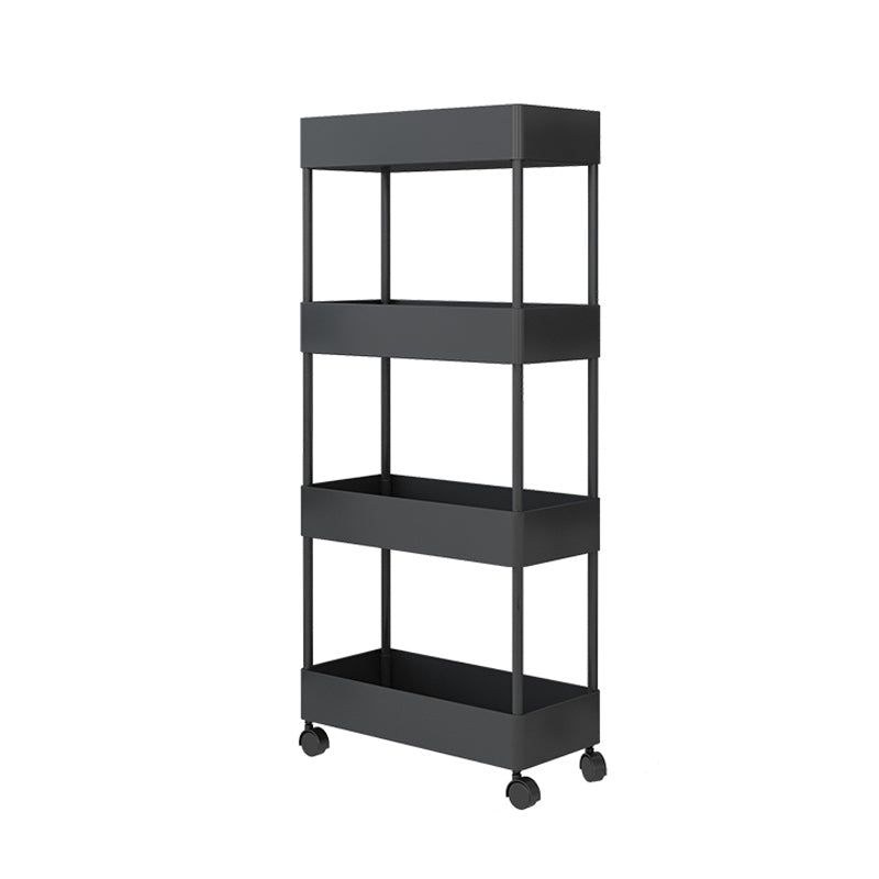 Modern Style Bookshelf Open Shelf Bookcase with Caster Wheels Black Clearhalo 'Bookcases' 'furn' 'furn_bookcases' 'Furniture' 'furniture_bookcases' 'kitchen' 'kitchen_bookcases' 'Living Room Furniture' 'Office Furniture' 4708118