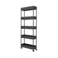 Modern Style Bookshelf Open Shelf Bookcase with Caster Wheels Black Clearhalo 'Bookcases' 'furn' 'furn_bookcases' 'Furniture' 'furniture_bookcases' 'kitchen' 'kitchen_bookcases' 'Living Room Furniture' 'Office Furniture' 4708119