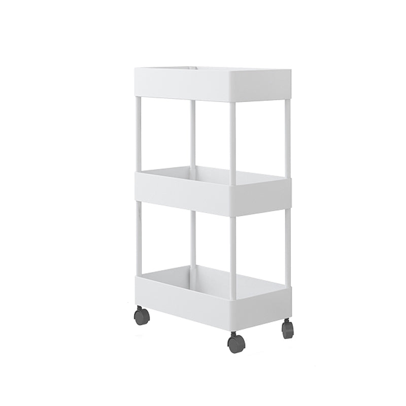 Modern Style Bookshelf Open Shelf Bookcase with Caster Wheels White Clearhalo 'Bookcases' 'furn' 'furn_bookcases' 'Furniture' 'furniture_bookcases' 'kitchen' 'kitchen_bookcases' 'Living Room Furniture' 'Office Furniture' 4708120