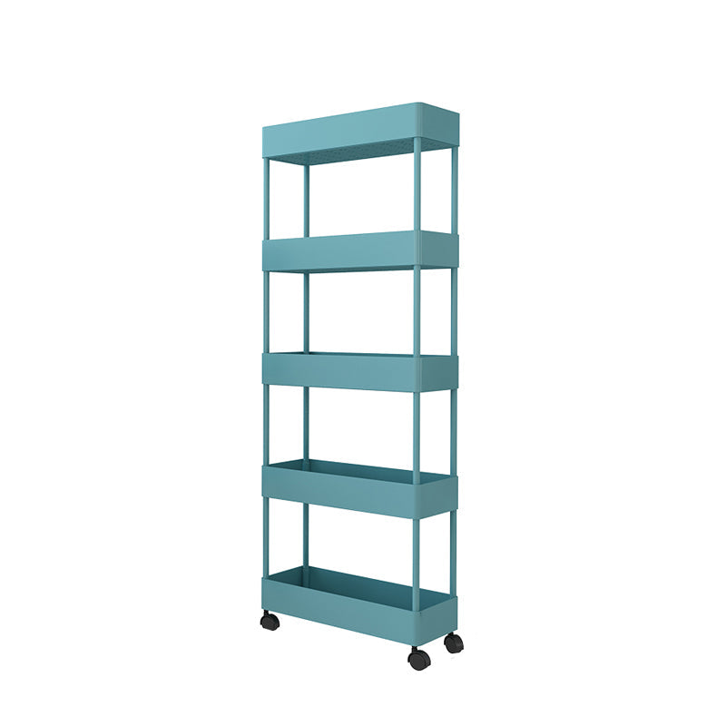 Modern Style Bookshelf Open Shelf Bookcase with Caster Wheels Green Clearhalo 'Bookcases' 'furn' 'furn_bookcases' 'Furniture' 'furniture_bookcases' 'kitchen' 'kitchen_bookcases' 'Living Room Furniture' 'Office Furniture' 4708125