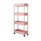 Modern Style Bookshelf Open Shelf Bookcase with Caster Wheels Pink Clearhalo 'Bookcases' 'furn' 'furn_bookcases' 'Furniture' 'furniture_bookcases' 'kitchen' 'kitchen_bookcases' 'Living Room Furniture' 'Office Furniture' 4708129