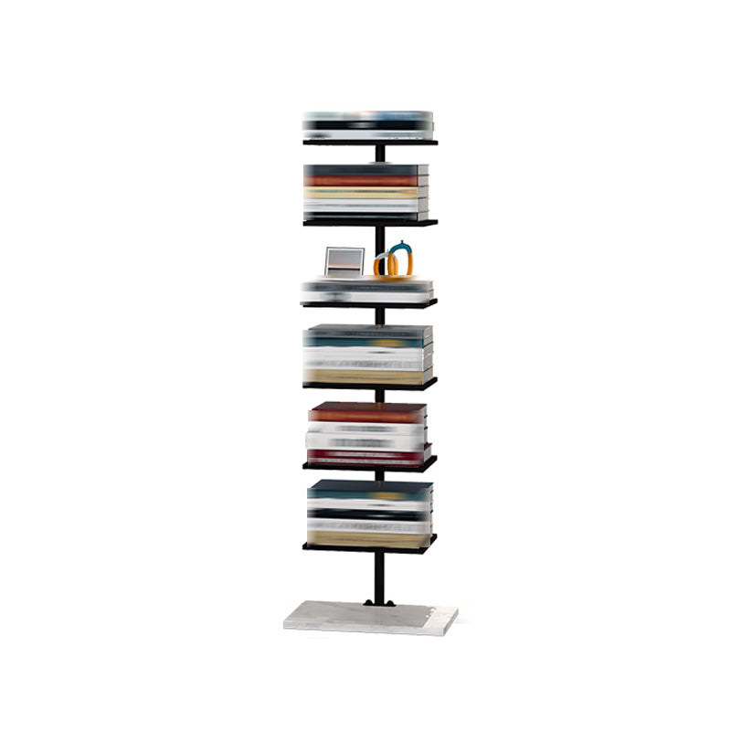 Modern Style Bookshelf Vertical Etagere Shelf Bookcase with Shelves for Home Office 13.8"L x 11"W x 45.3"H Black Clearhalo 'Bookcases' 'furn' 'furn_bookcases' 'Furniture' 'furniture_bookcases' 'kitchen' 'kitchen_bookcases' 'Living Room Furniture' 'Office Furniture' 4708142