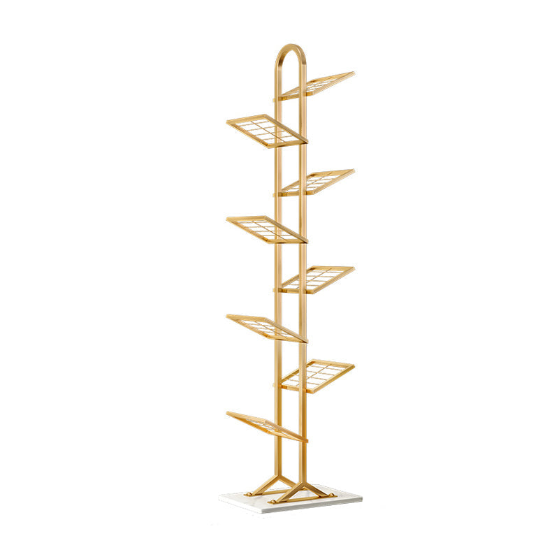 Modern Style Bookshelf Vertical Etagere Shelf Bookcase with Shelves for Home Office 17.7"L x 9.4"W x 65"H Gold Clearhalo 'Bookcases' 'furn' 'furn_bookcases' 'Furniture' 'furniture_bookcases' 'kitchen' 'kitchen_bookcases' 'Living Room Furniture' 'Office Furniture' 4708148