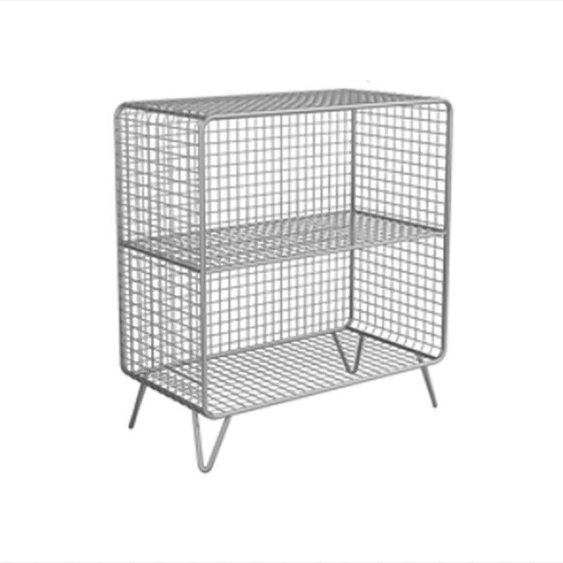 Metal Standard Bookcase Contemporary Style Closed Back Bookcase 24"L x 12"W x 28"H Silver Clearhalo 'Bookcases' 'furn' 'furn_bookcases' 'Furniture' 'furniture_bookcases' 'kitchen' 'kitchen_bookcases' 'Living Room Furniture' 'Office Furniture' 4708158