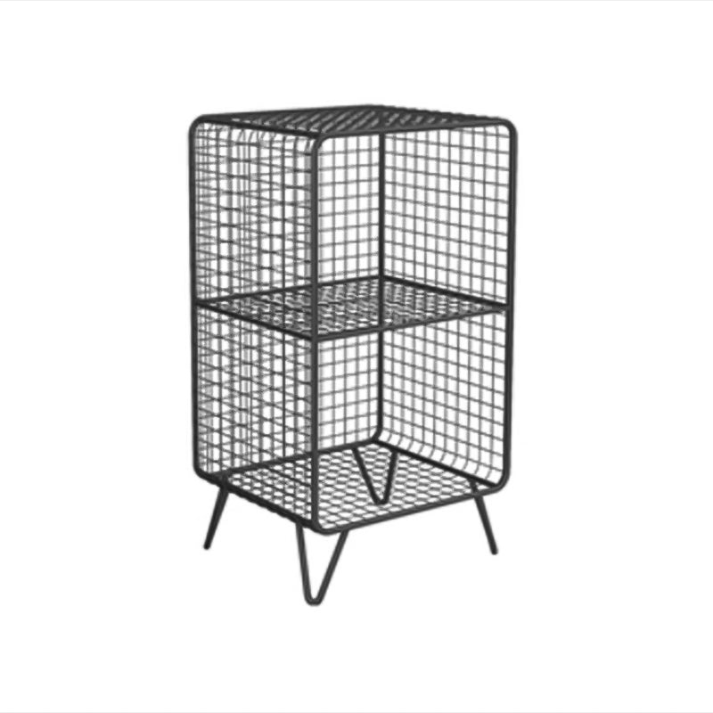 Metal Standard Bookcase Contemporary Style Closed Back Bookcase 14"L x 12"W x 26"H Black Clearhalo 'Bookcases' 'furn' 'furn_bookcases' 'Furniture' 'furniture_bookcases' 'kitchen' 'kitchen_bookcases' 'Living Room Furniture' 'Office Furniture' 4708160