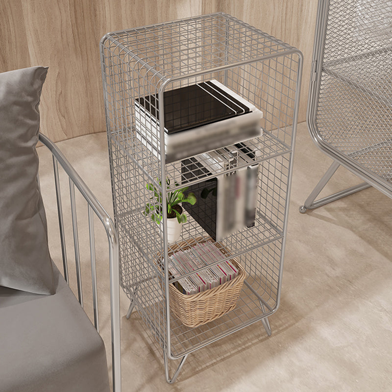 Metal Standard Bookcase Contemporary Style Closed Back Bookcase Clearhalo 'Bookcases' 'furn' 'furn_bookcases' 'Furniture' 'furniture_bookcases' 'kitchen' 'kitchen_bookcases' 'Living Room Furniture' 'Office Furniture' 4708161