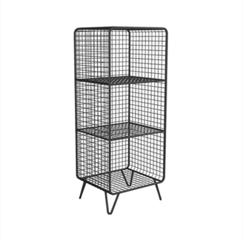 Metal Standard Bookcase Contemporary Style Closed Back Bookcase 14"L x 12"W x 35"H Black Clearhalo 'Bookcases' 'furn' 'furn_bookcases' 'Furniture' 'furniture_bookcases' 'kitchen' 'kitchen_bookcases' 'Living Room Furniture' 'Office Furniture' 4708162